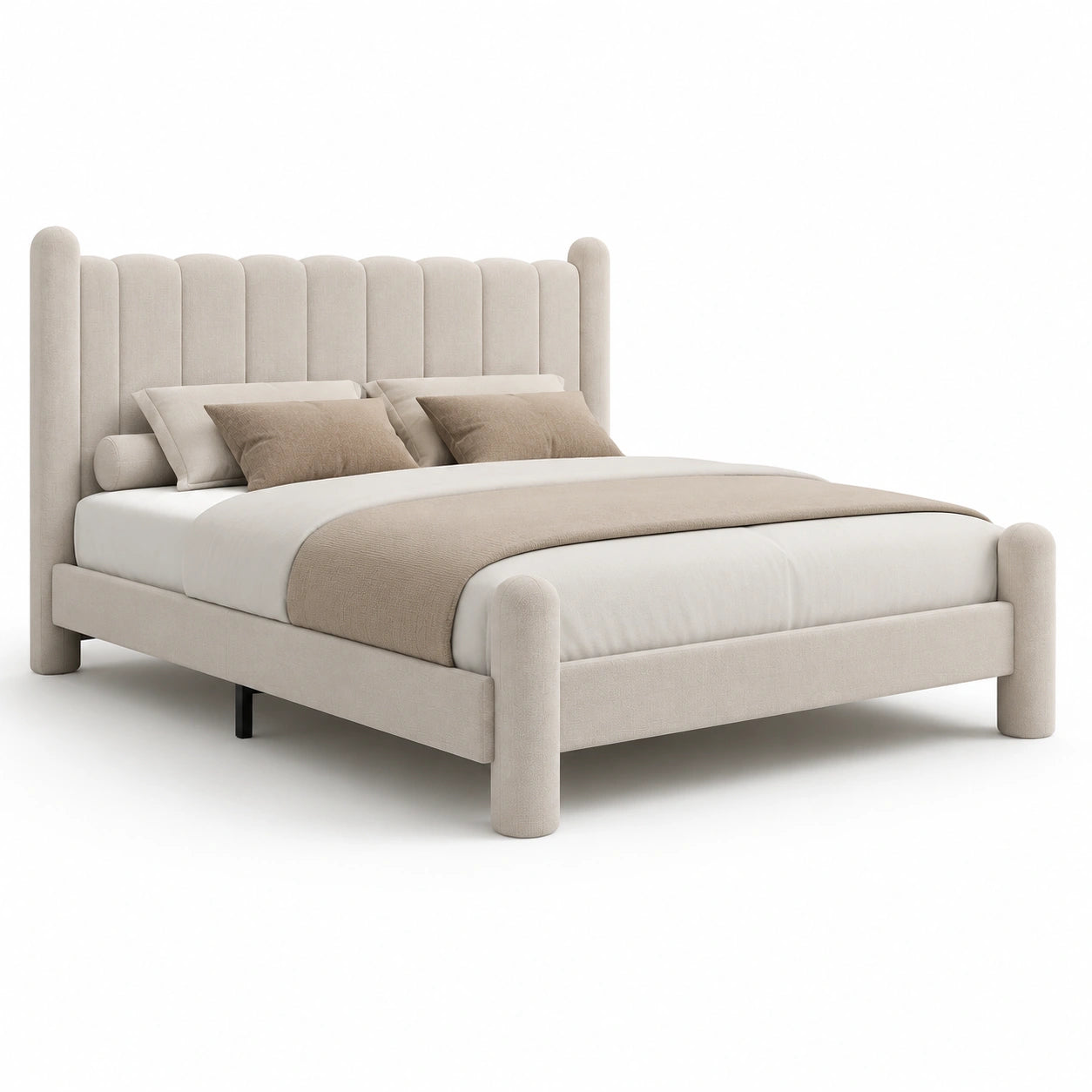 lit-double-velours-beige-avec-sommier-a-lattes-et-pieds-cylindriques-160x200cm-mtkgqm6620dg